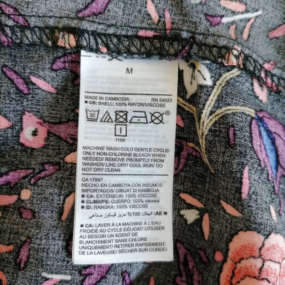 Old Navy Womens Multicolor Long Sleeve Henley Neck Floral Tunic Top Size M - Picture 6 of 6